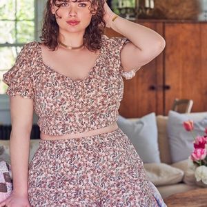 Bustier Top With Puff Sleeve